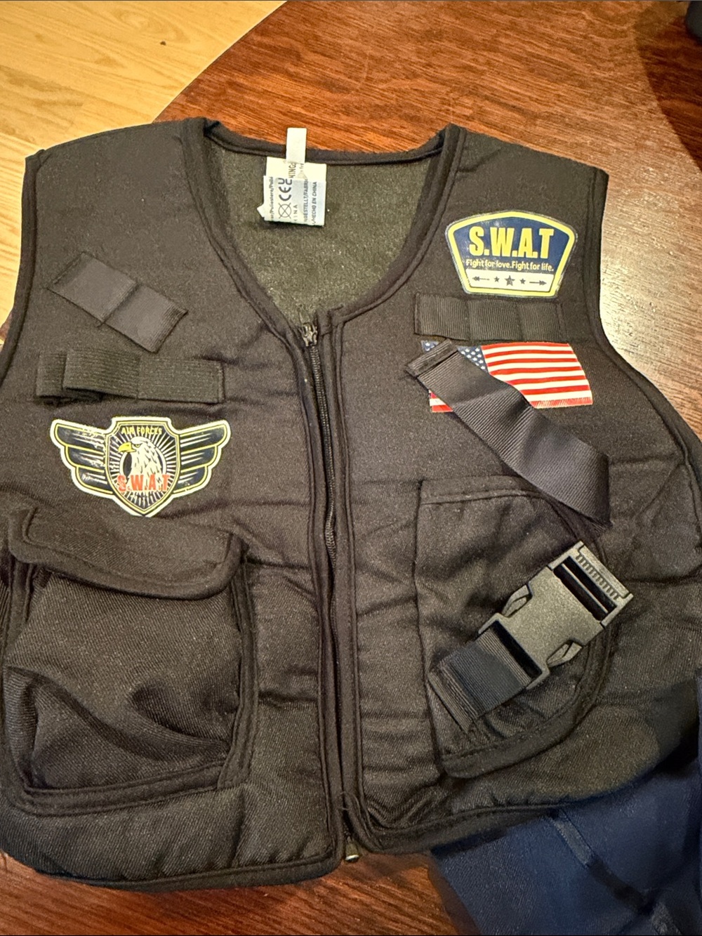 SWAT Police Navy Blue Kids Officer Role Play Costume with Tactical Vest new - Picture 5 of 12